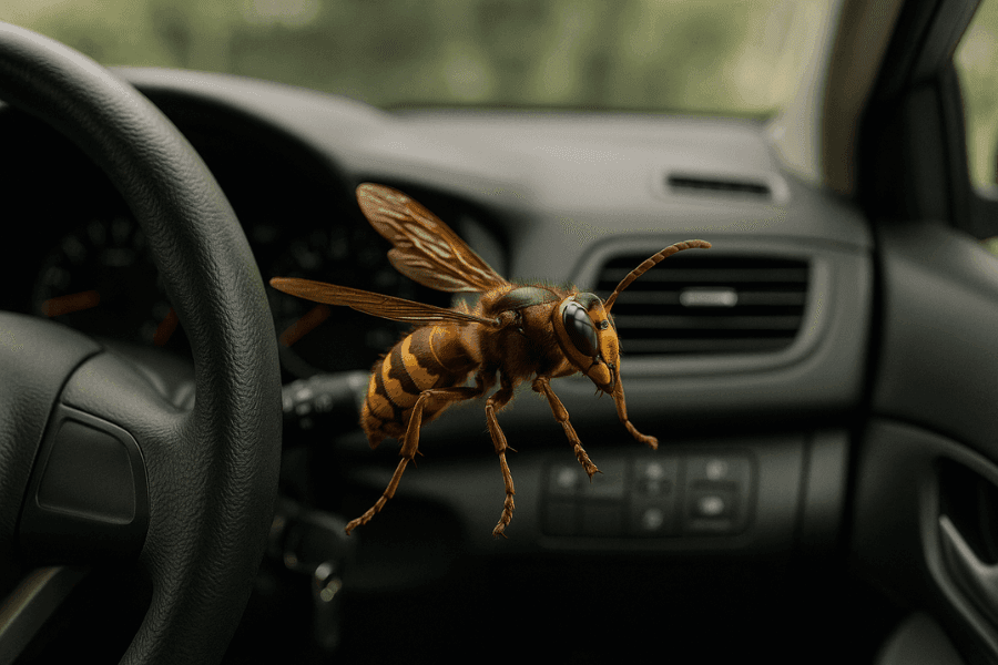 車の中にスズメバチが侵入したときはどうするべきか?