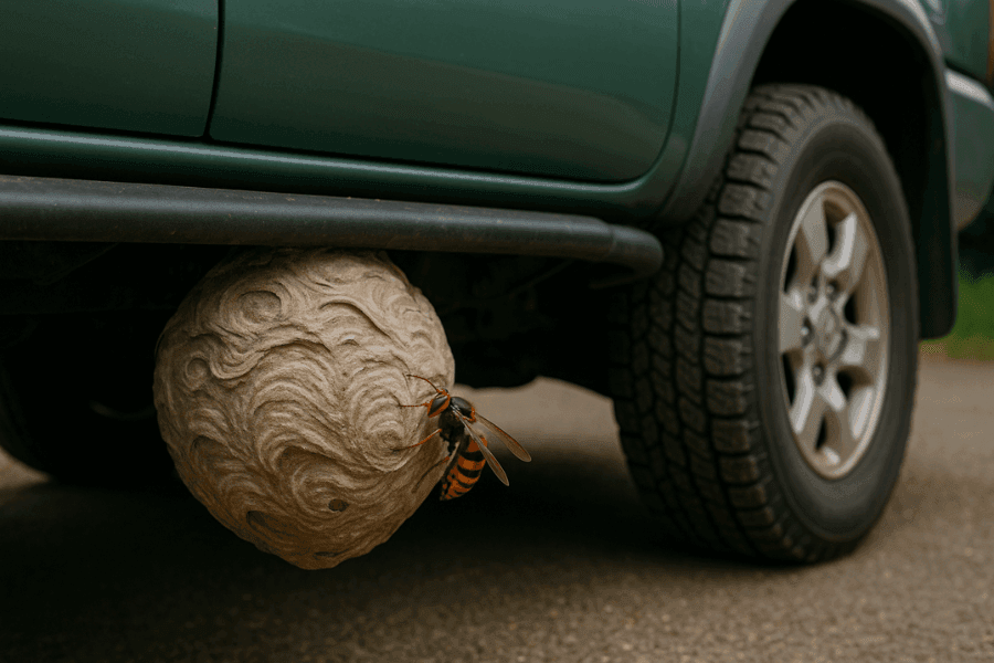 車に蜂の巣ができた場合の正しい対処法とは?