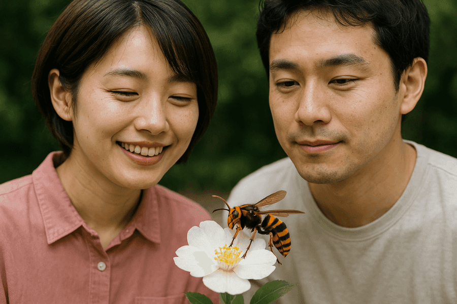 スズメバチは花の蜜を吸う草食だし肉団子を食べる肉食でもある