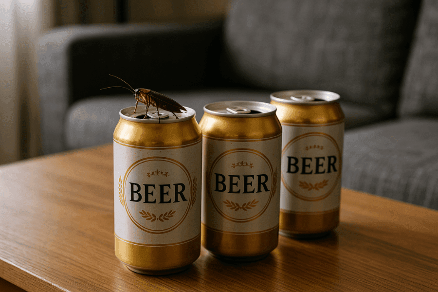 ビールの空き缶はゴキブリを誘引する?