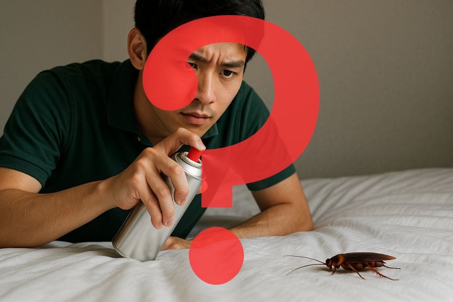 布団のゴキブリに直接殺虫剤をスプレーしても大丈夫？