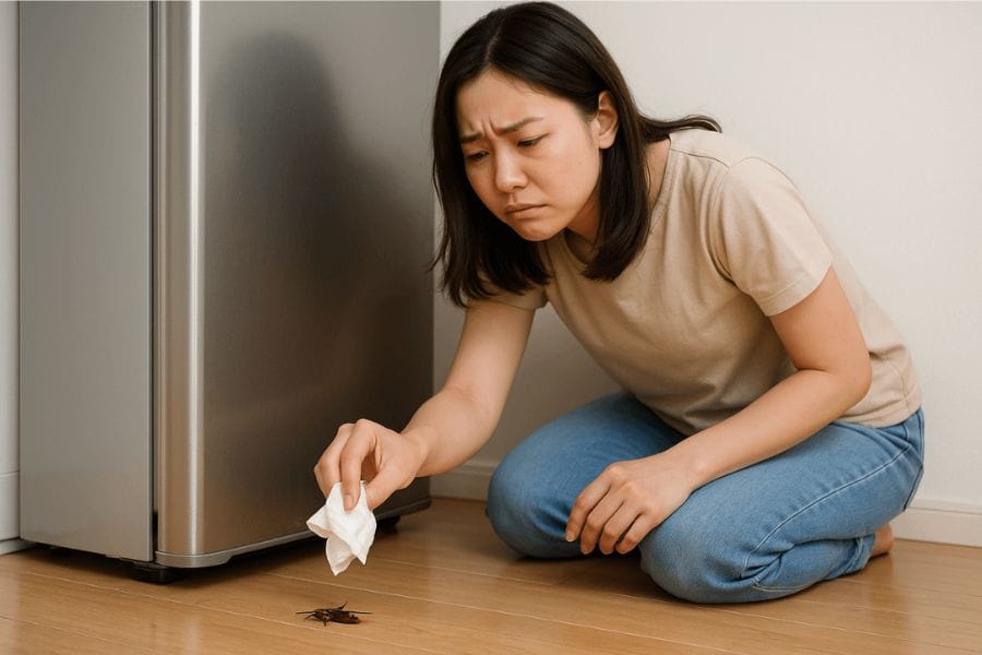 冷蔵庫下の死んだゴキブリの処理方法