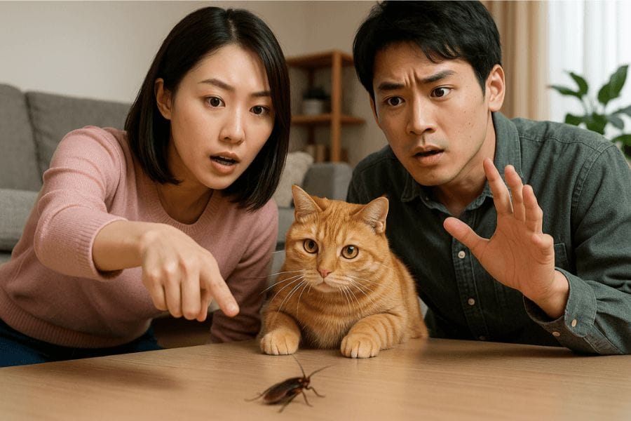 猫vsゴキブリ「食べる」「捕まえる」「持ってくる」を総括