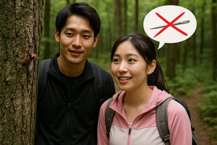 針がない＆刺さないのはスズメバチのオス！メスとの見分け方もおさらい