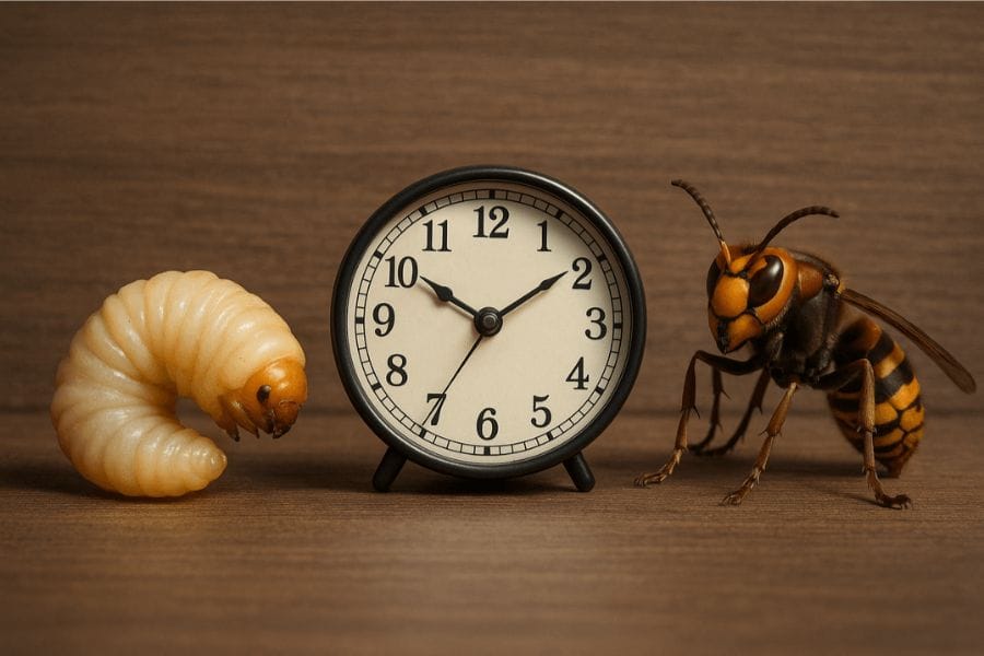 スズメバチの幼虫が成虫になるまでの期間