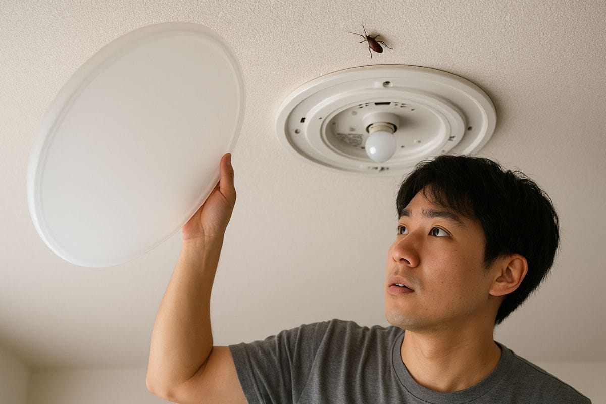 ゴキブリが電気の中にいる時の対処と寝る前の予防策