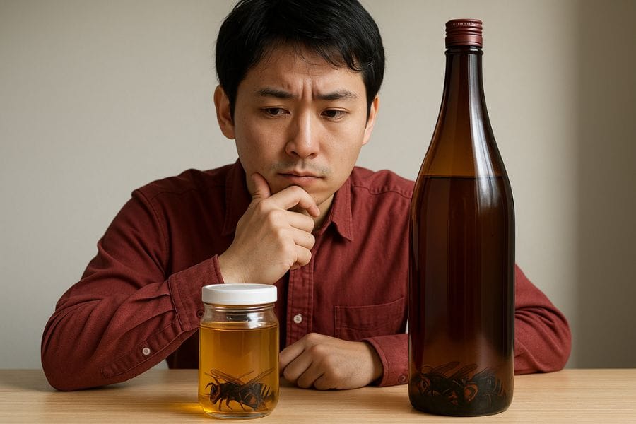スズメバチ焼酎漬けと蜂蜜漬けの比較｜どっちがオススメ？