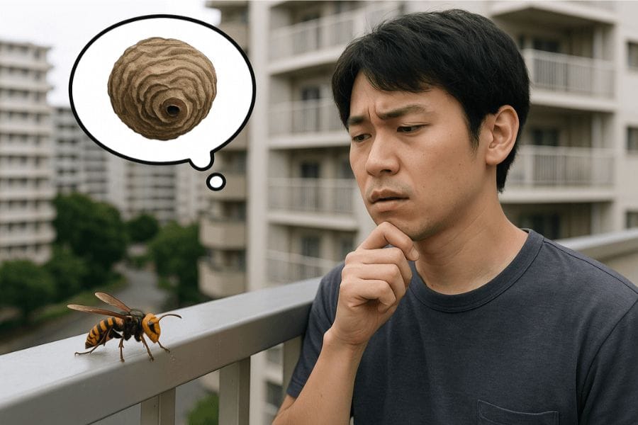 スズメバチがベランダに一匹いたら巣があるサイン？
