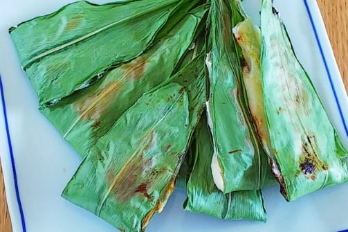 宮城県の郷土料理「みょうがの葉焼き」