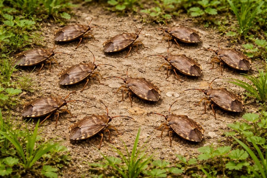 カメムシは集団で見つかることがある