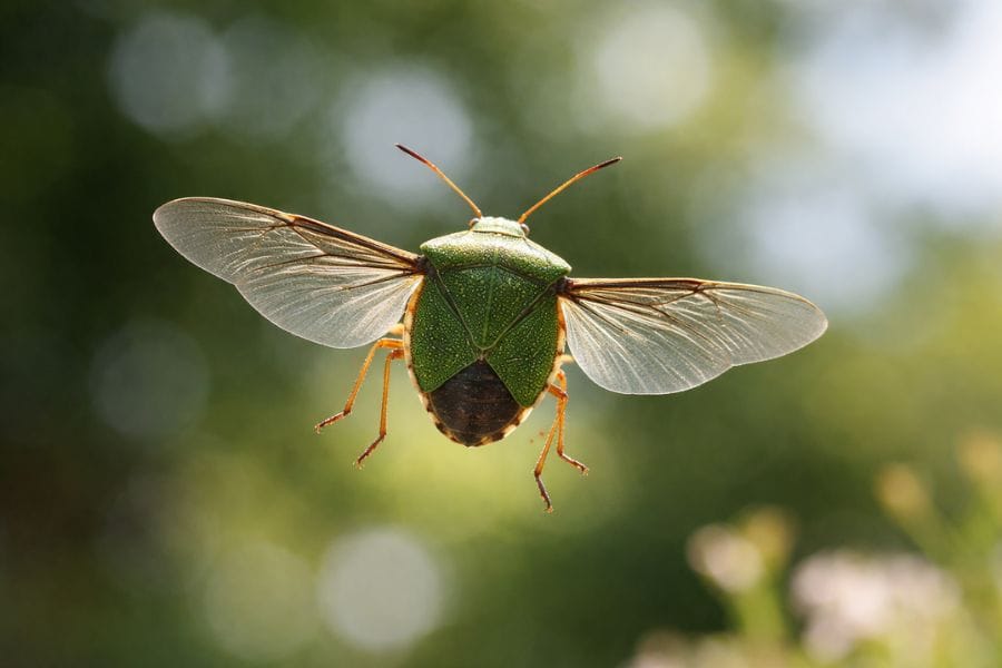 カメムシには羽があって飛べる