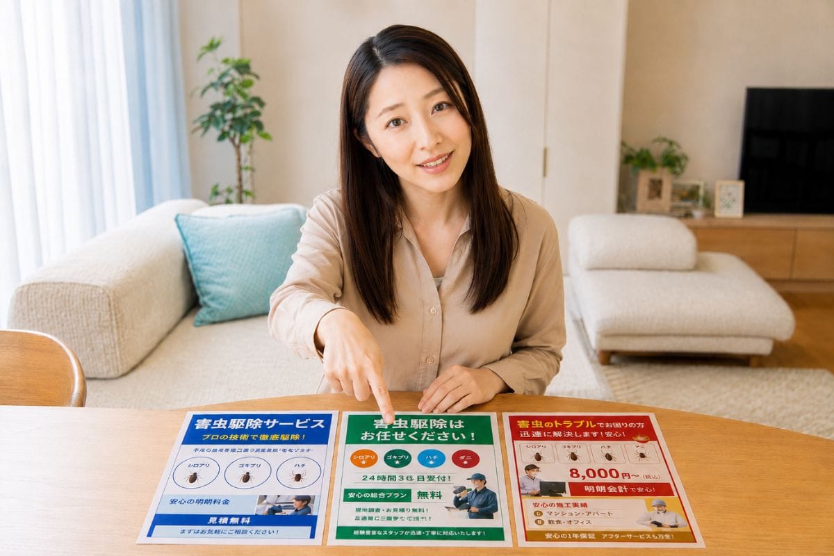 害虫駆除業者は、地域・害虫の種類・依頼目的で選ぶ